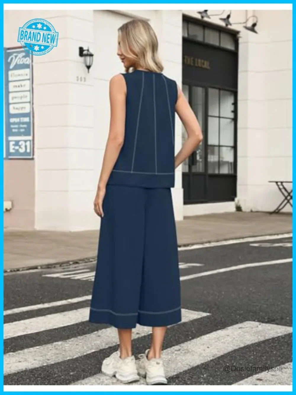Two Piece Sets for Women Sleeveless Crop Pants Matching Lounge Set